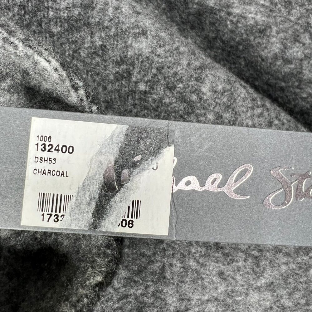 Michael Stars Sherpa Poncho Cape Cowl Neck Pockets Charcoal Gray Oversized Sz S - Picture 7 of 10